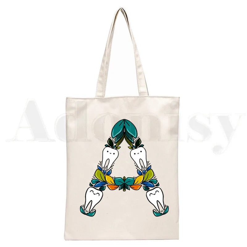 Dentist Women Canvas Shopping Bag Eco Handbag Tote Reusable Shopper Bags