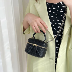 Mini Square Crossbody Purse Bag Quilted Pattern Sling Messenger Bag