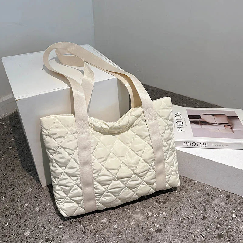 Top Shopper Shoulder Bags For Women Soft Cotton Nylon Shopping Bags Canvas Totes