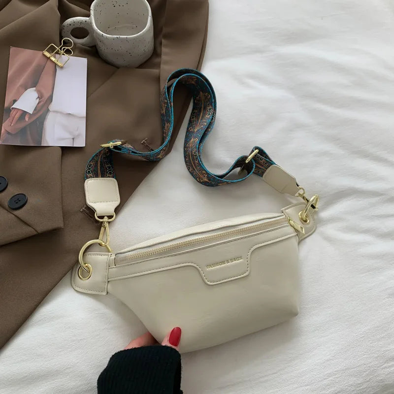 Leather Fanny Pack Female Chest Bag Belt Purse Women Shoulder Crossbody