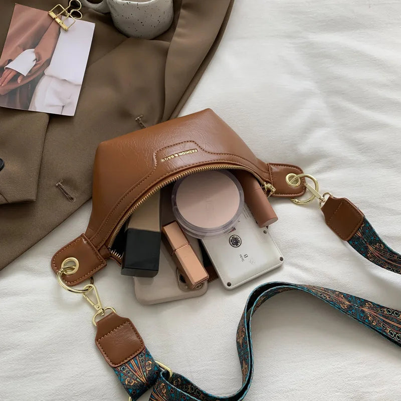 Leather Fanny Pack Female Chest Bag Belt Purse Women Shoulder Crossbody