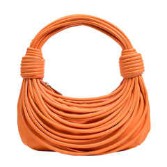 Women Handbag Ramen Crossbody Bag Soft Leather Weave Shoulder Bags Purse