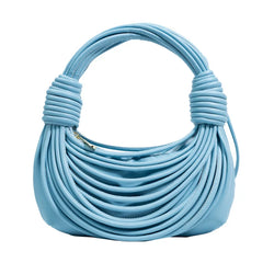 Women Handbag Ramen Crossbody Bag Soft Leather Weave Shoulder Bags Purse