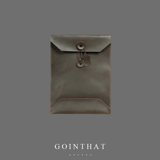 Leather Laptop Sleeve Bag 13 Inch Notebook Business Handbag Briefcase