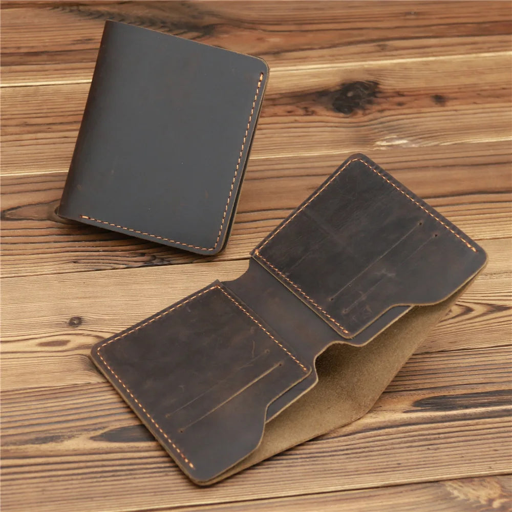 Leather Men's Wallet Retro Driver Licence Wallet Durable Portfel Male Purse