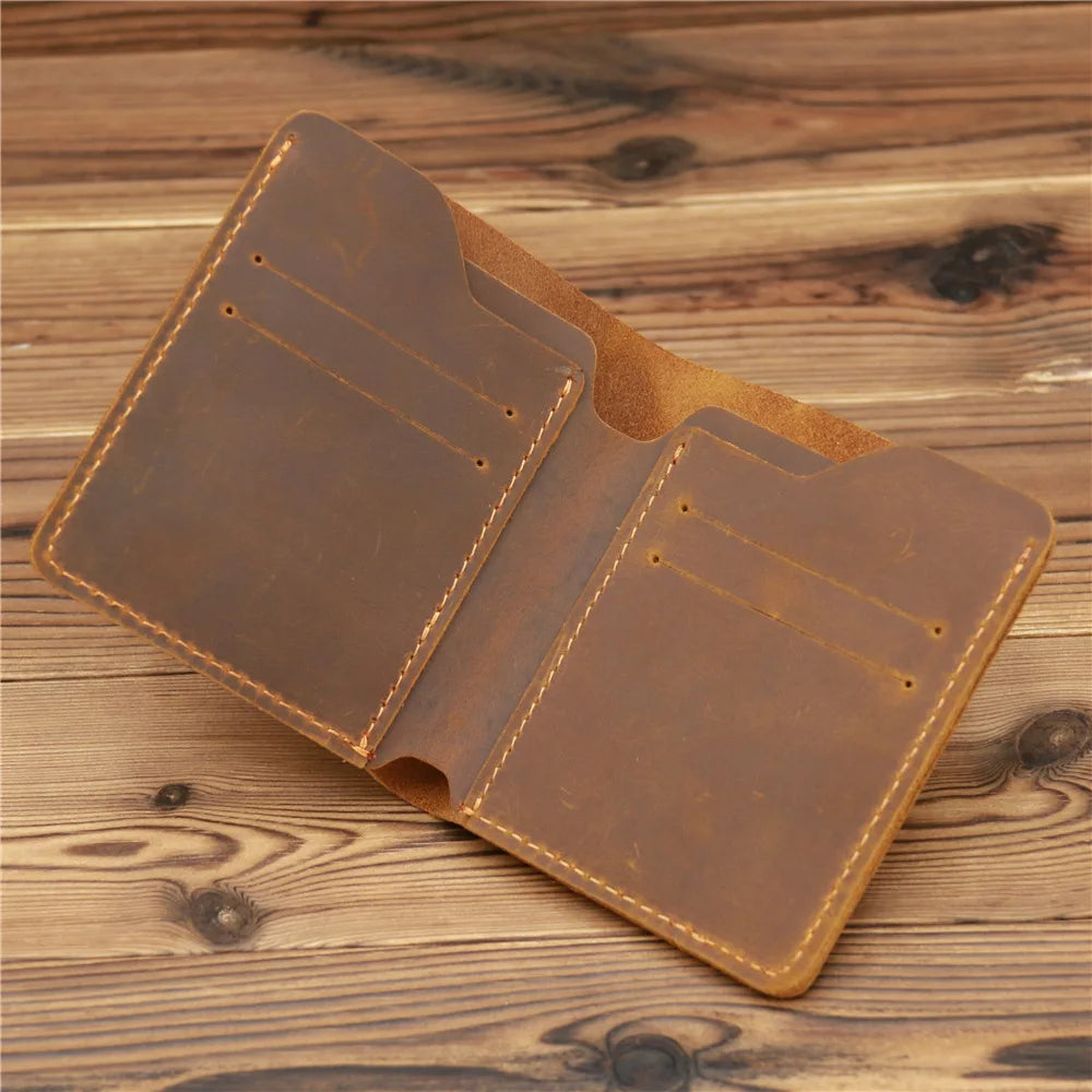 Leather Men's Wallet Retro Driver Licence Wallet Durable Portfel Male Purse