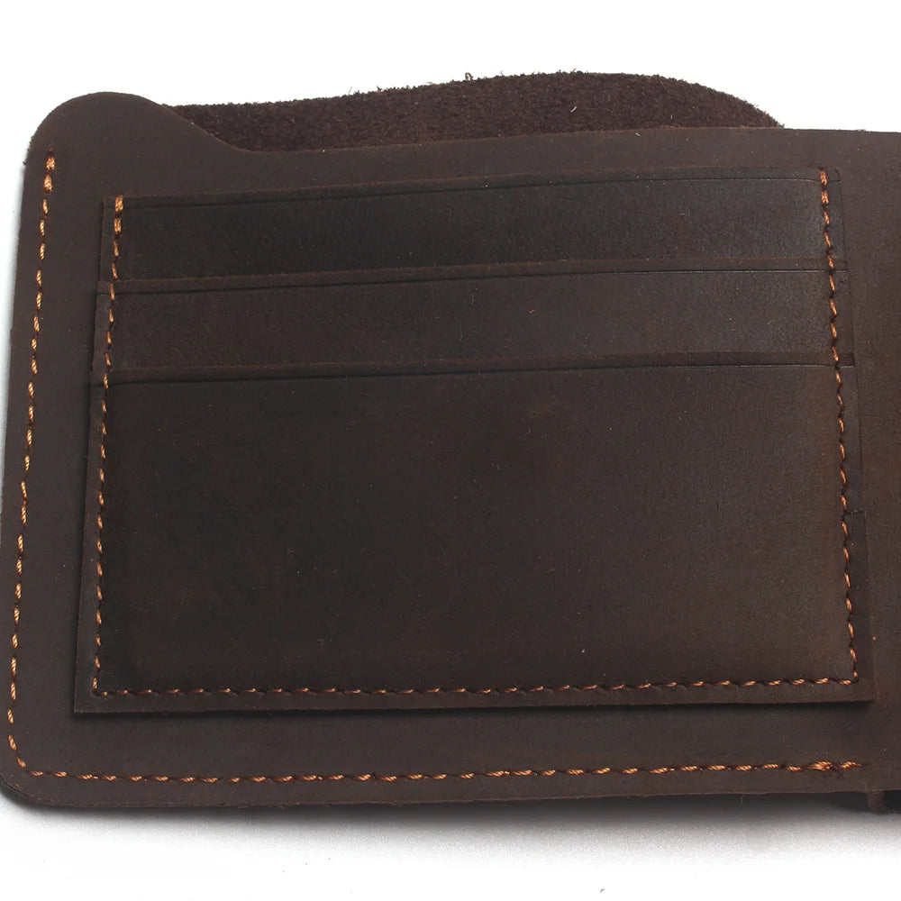 Top Retro Leather Men's Wallet Durable Real Portfel Male Purse