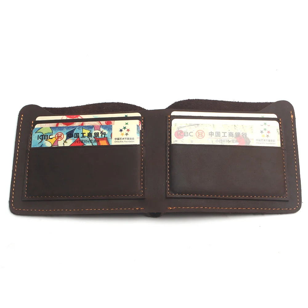 Top Retro Leather Men's Wallet Durable Real Portfel Male Purse