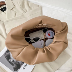 Soft Leather Top Handle Bag for Women Clutch Purse Dumpling Shoulder Bag