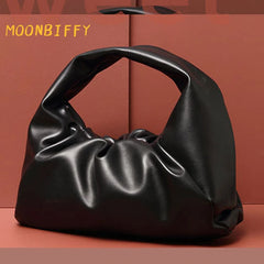 Soft Leather Top Handle Bag for Women Clutch Purse Dumpling Shoulder Bag