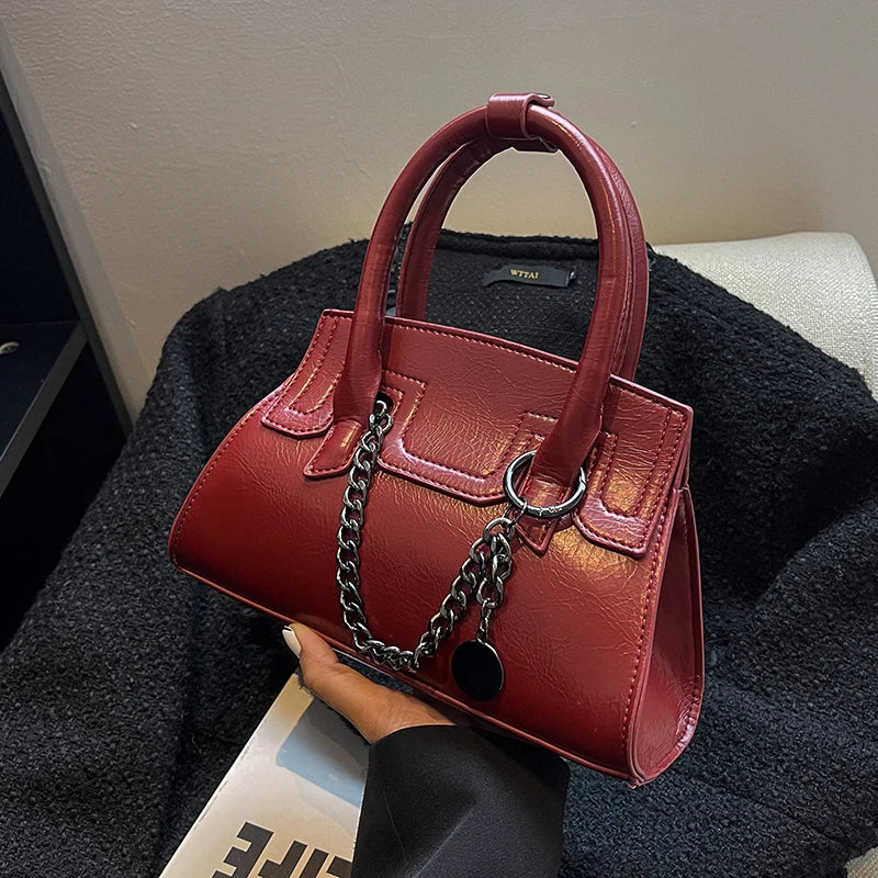 Top Handle Chain Shoulder Side Bag for Women