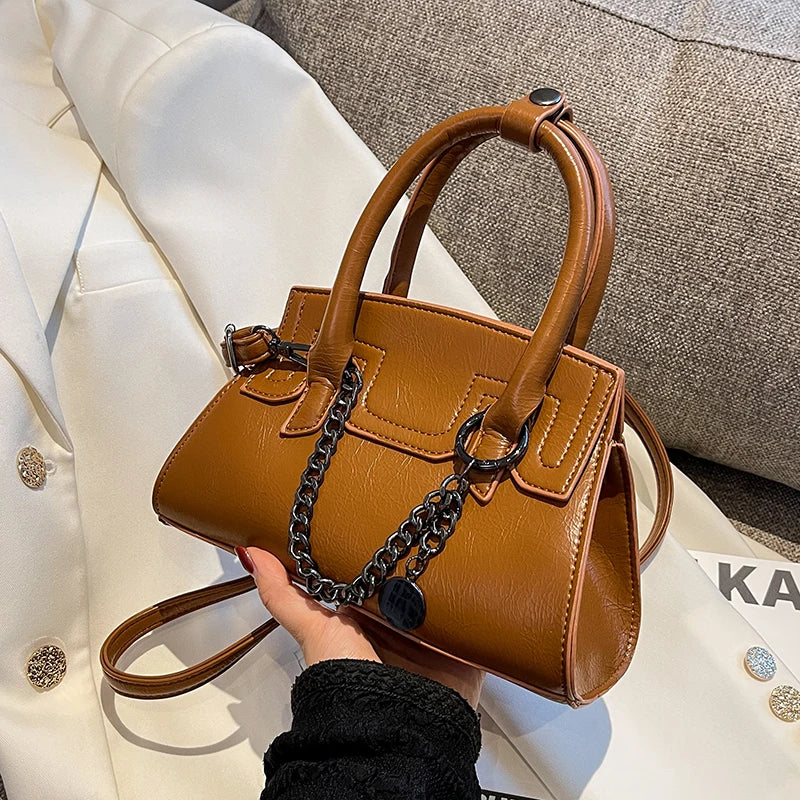 Top Handle Chain Shoulder Side Bag for Women