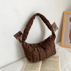Embroidered Rhombus Shoulder Bag for Women Tote Handbag