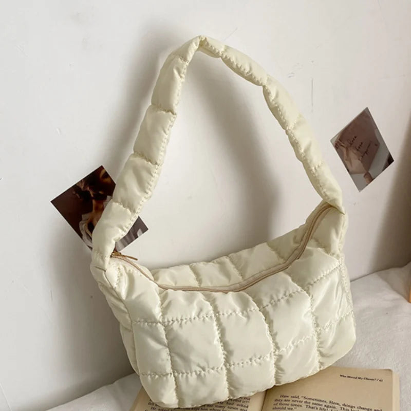 Embroidered Rhombus Shoulder Bag for Women Tote Handbag