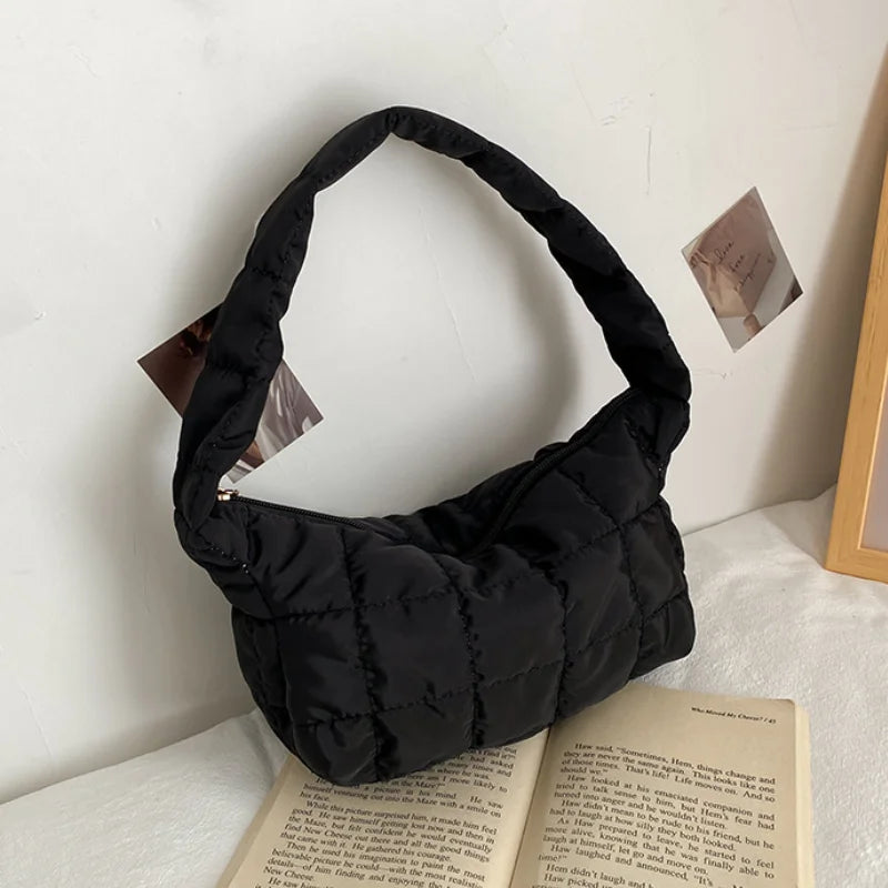 Embroidered Rhombus Shoulder Bag for Women Tote Handbag