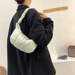 Embroidered Rhombus Shoulder Bag for Women Tote Handbag