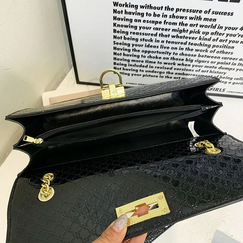 Leather Crossbody Bag for Women Underarm Handbag Flap
