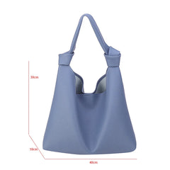 Soft Leather Women Bag Knotted Shoulder Handbag Tote Large Capacity