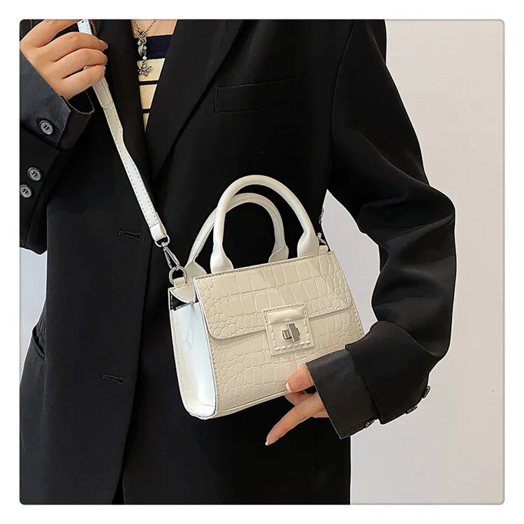 Vintage Pu Lattice Crocodile Messenger Shoulder Bags Women
