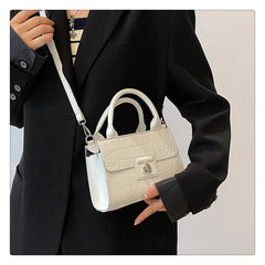 Vintage Pu Lattice Crocodile Messenger Shoulder Bags Women