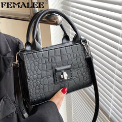 Vintage Pu Lattice Crocodile Messenger Shoulder Bags Women
