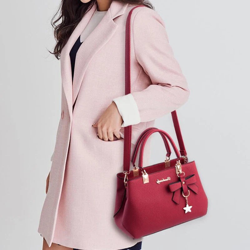 Sweet Plum Bow Top-handle Shoulder Bag Women Handbags Crossbody Bag