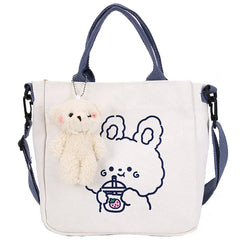 Canvas Diagonal Cross Bag Square Crossbody Bag Female Mini Canvas Bags