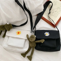 Sweet Cartoon Envelope Messenger Bag with Doll Print