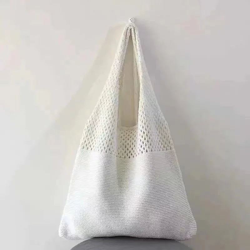 TopFight Knitted Vest Shoulder Bags Big Purses Casual Hollow Woven