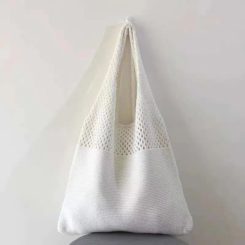 TopFight Knitted Vest Shoulder Bags Big Purses Casual Hollow Woven