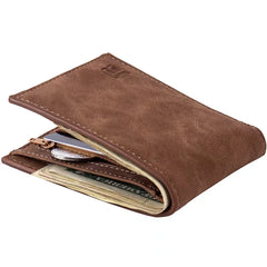 TopFight Light Weight Short Wallet for Men Women PU Cash Holder with Zipper