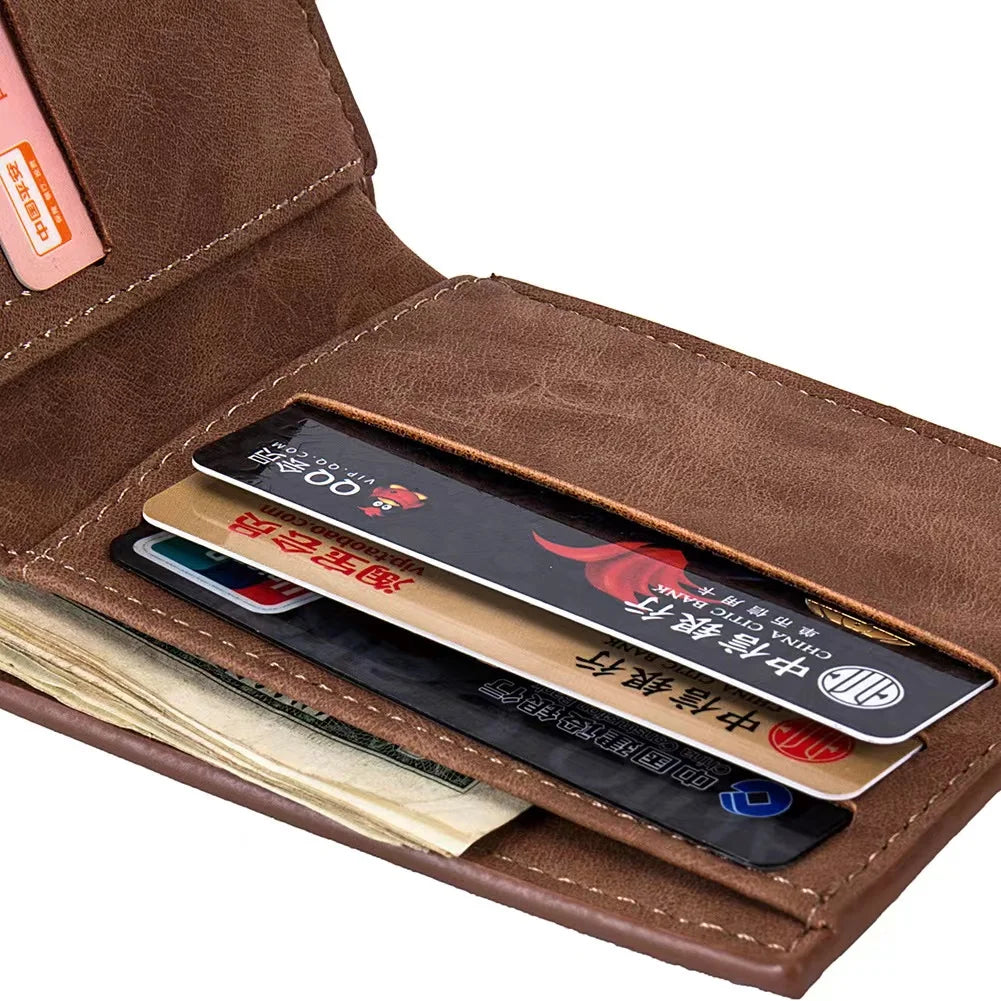 TopFight Light Weight Short Wallet for Men Women PU Cash Holder with Zipper