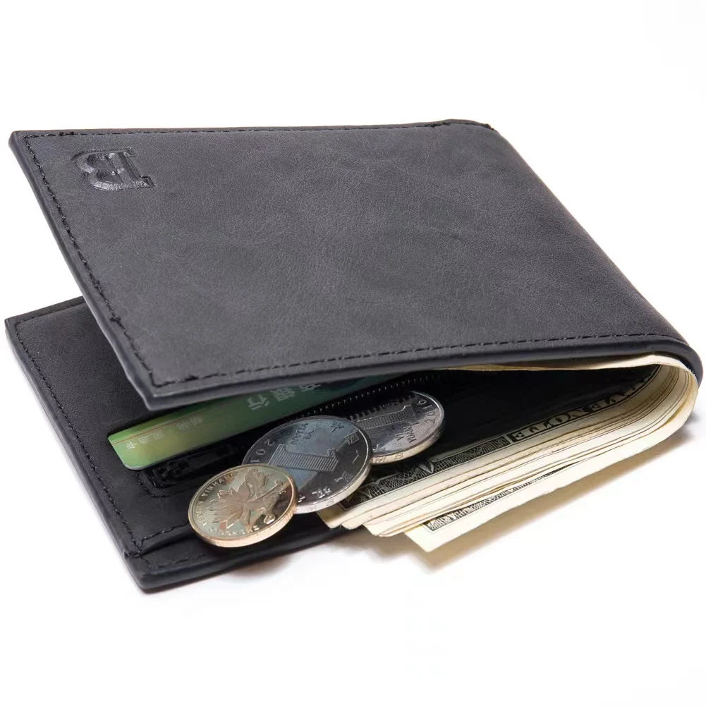 TopFight Light Weight Short Wallet for Men Women PU Cash Holder with Zipper