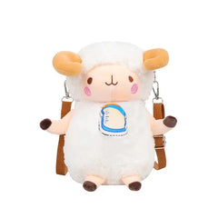 Cartoon Sheep Messenger Bag Plush Doll Student Bag