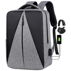 Triangle Splicing Men Backpack Bag 15.6 Inch Laptop High School Bag
