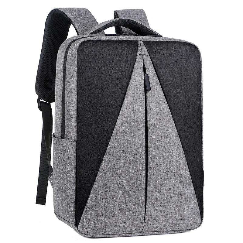 Triangle Splicing Men Backpack Bag 15.6 Inch Laptop High School Bag
