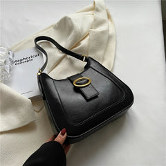 Vintage PU Leather Crossbody Bag Women Underarm Shoulder Bags Work Handbags
