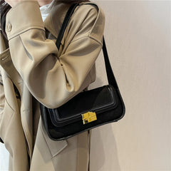 Retro Nubuck Shoulder Bag with Wide Strap for Women Winter Female Purse