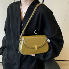 Retro Saddle Small Armpit Shoulder Bag Women Winter Twist Lock Flap Crossbody La