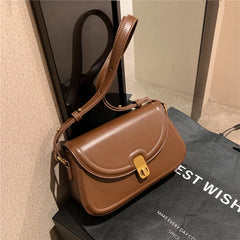 Retro Saddle Small Armpit Shoulder Bag Women Winter Twist Lock Flap Crossbody La
