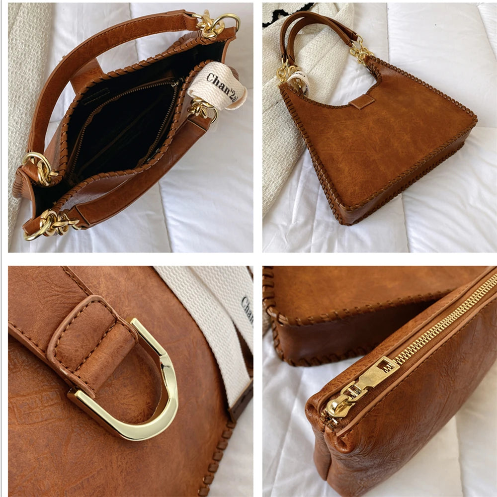 Women's PU Leather Shoulder Bags Totes Chain Top Handle Handbags