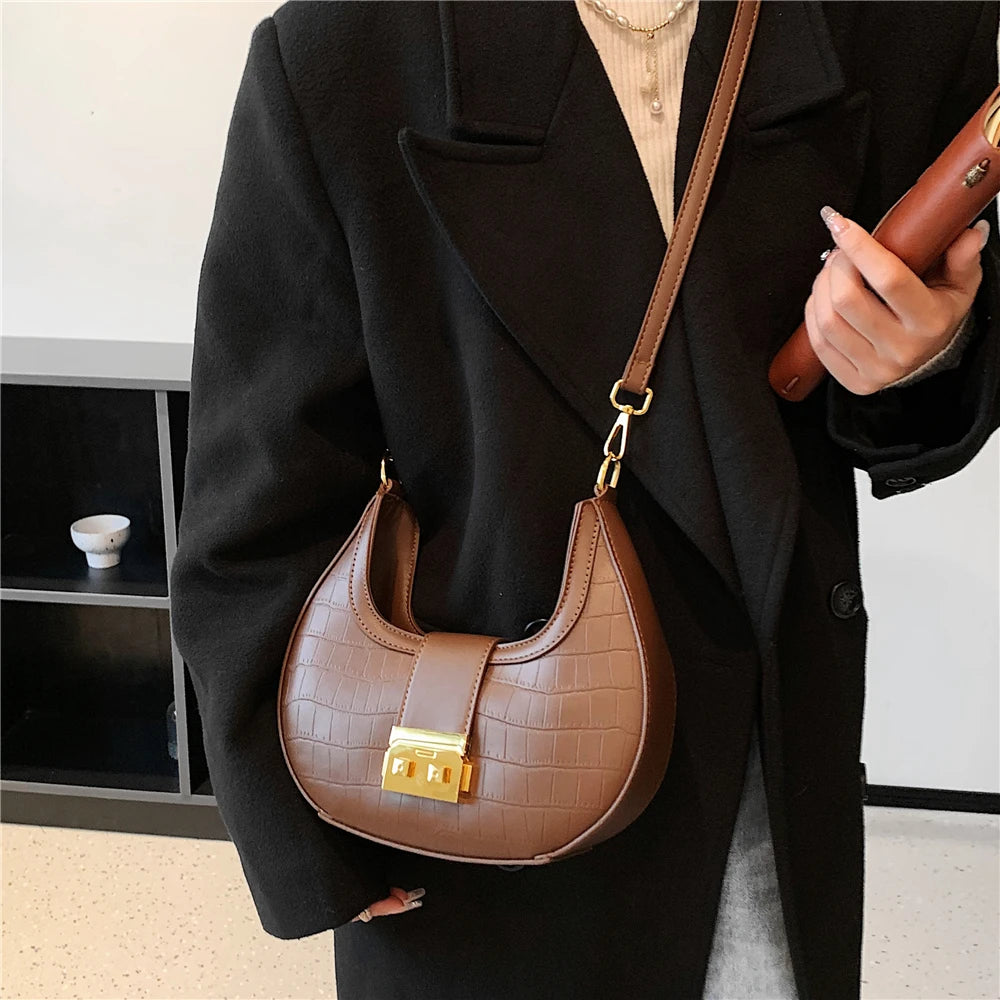 Vintage Half Moon Small Shoulder Bags For Women