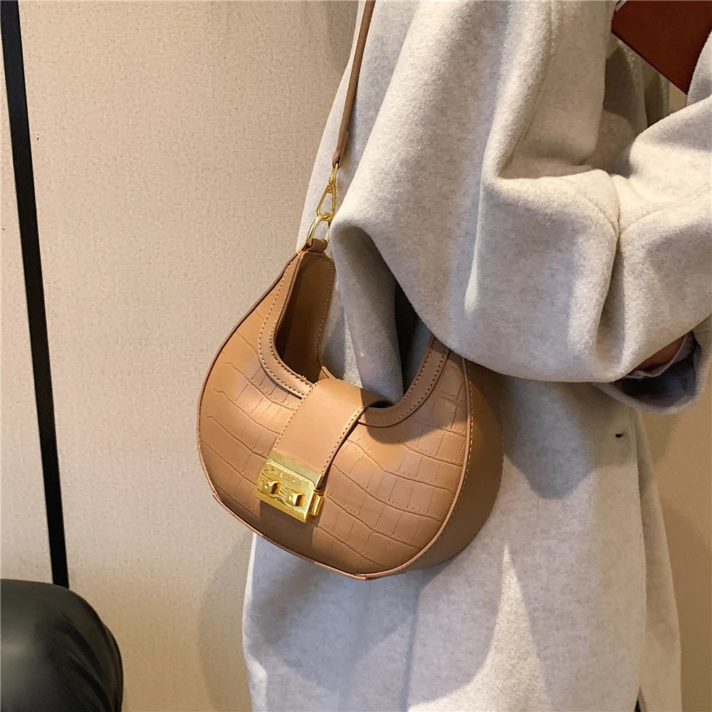 Vintage Half Moon Small Shoulder Bags For Women