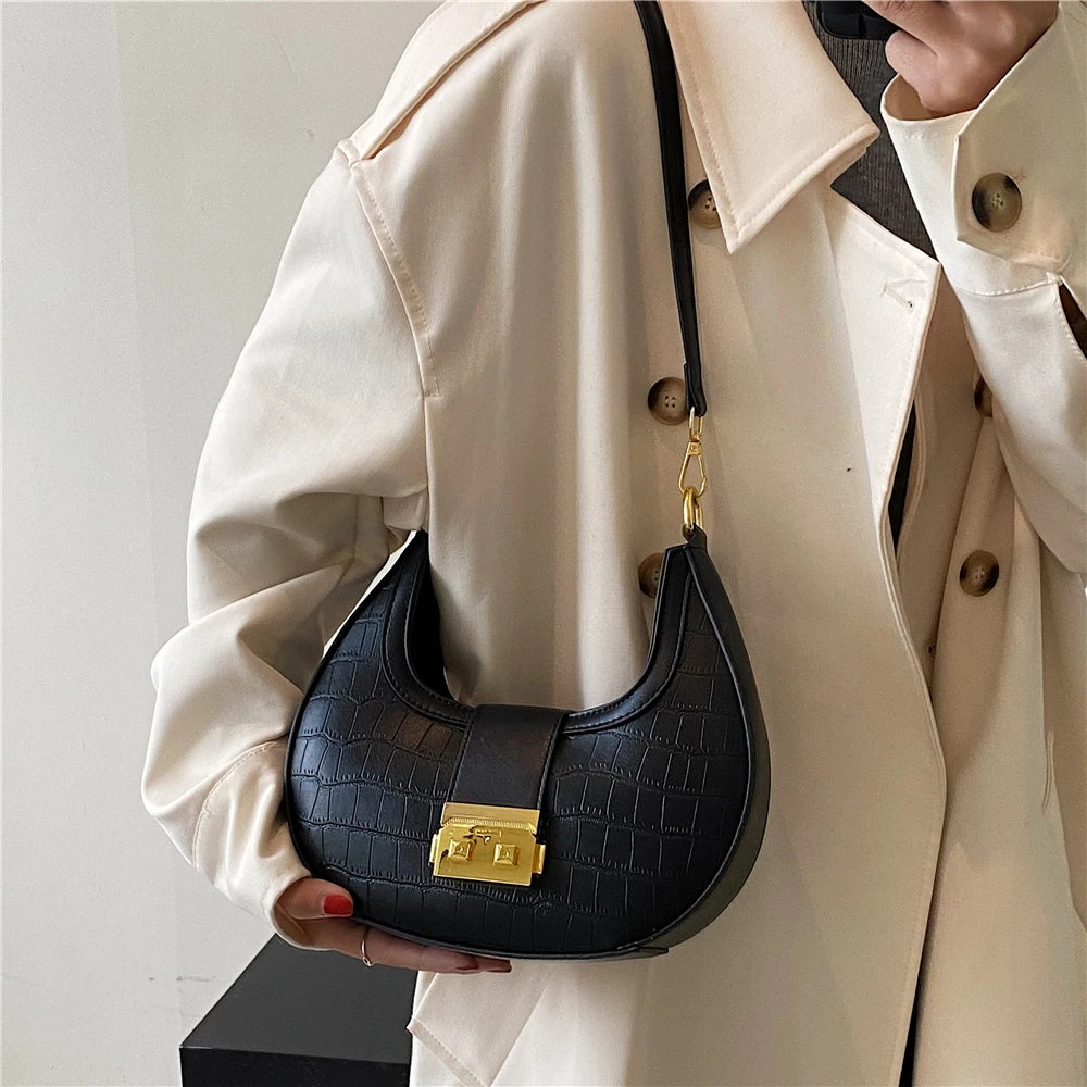 Vintage Half Moon Small Shoulder Bags For Women