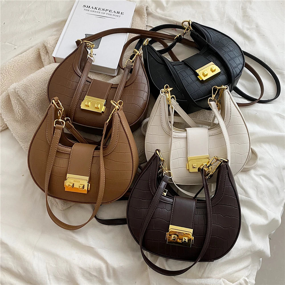Vintage Half Moon Small Shoulder Bags For Women