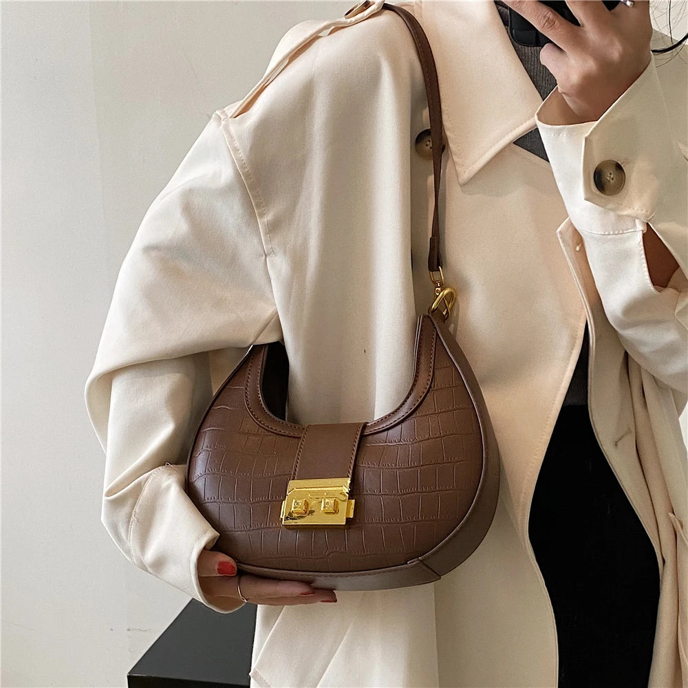 Vintage Half Moon Small Shoulder Bags For Women