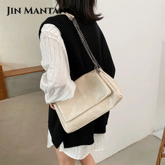 Tote Bag Women PU Leather High Capacity Chain Shoulder Crossbody Bag