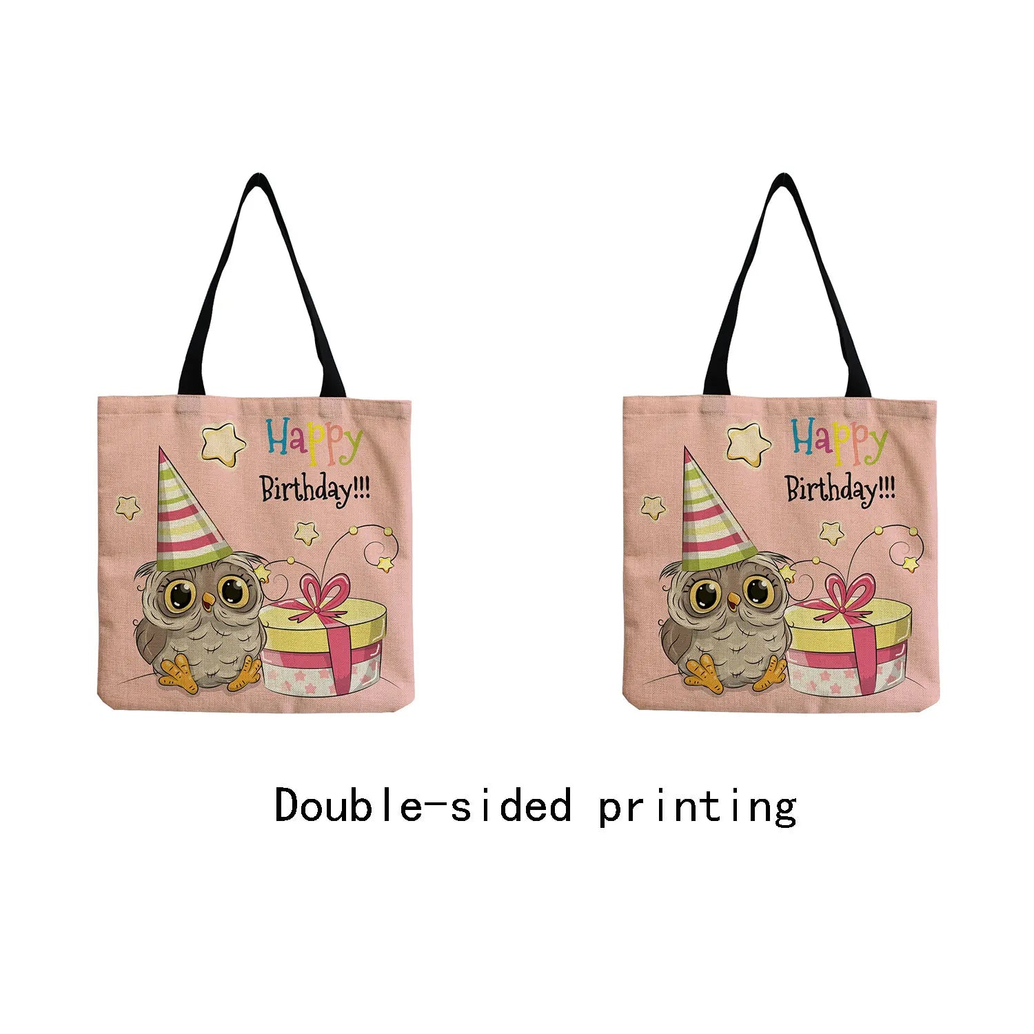 Owl Print Tote Bag Women Shoulder Handbag High Capacity Eco Friendly