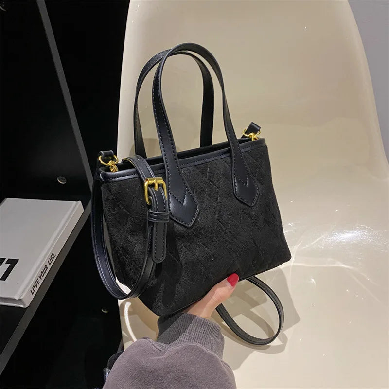 Large Capacity Women's Crossbody Bag Patchwork Retro Shoulder Bag