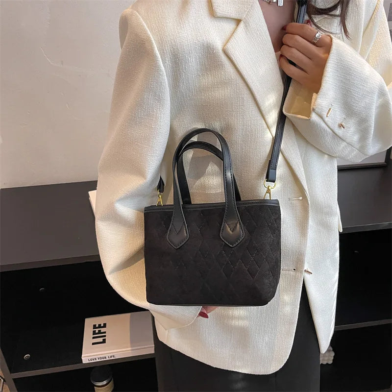 Large Capacity Women's Crossbody Bag Patchwork Retro Shoulder Bag